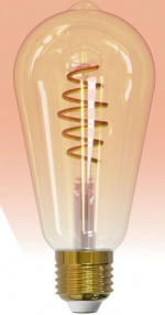 Airam SmartHome Edison ST64 -älylamppu, E27, amber, 350 lm, 1800-3000K, WiFi Airam SmartHome Edison ST64 -älylamppu, E27, amber, 350 lm, 1800-3000K, WiFi