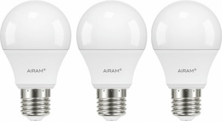 Airam LED -lamppu 3-pack, E27, 2700 K, 806 lm