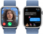 Apple Watch Series 9 (GPS + Cellular) 45 mm hopeanvärinen alumiinikuori ja talvensininen Sport Loop -ranneke (MRMJ3)