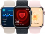 Apple Watch Series 9 (GPS + Cellular) 45 mm hopeanvärinen alumiinikuori ja talvensininen Sport Loop -ranneke (MRMJ3)