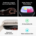 Apple Watch Series 9 (GPS + Cellular) 45 mm hopeanvärinen alumiinikuori ja talvensininen Sport Loop -ranneke (MRMJ3)