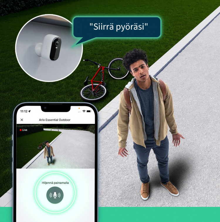 Arlo Essential 2 HD valvontakamera ulko- ja sisäkäyttöön, 3 kpl tuotepaketti