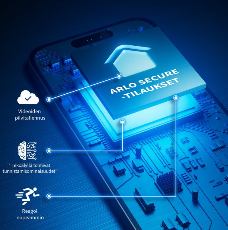 Arlo Essential 2 HD valvontakamera ulko- ja sisäkäyttöön, 3 kpl tuotepaketti