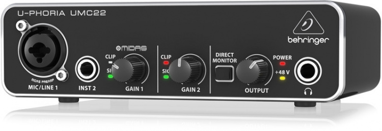 BEHRINGER U-Phoria UMC22 -äänikortti USB-väylään BEHRINGER U-Phoria UMC22 -äänikortti USB-väylään