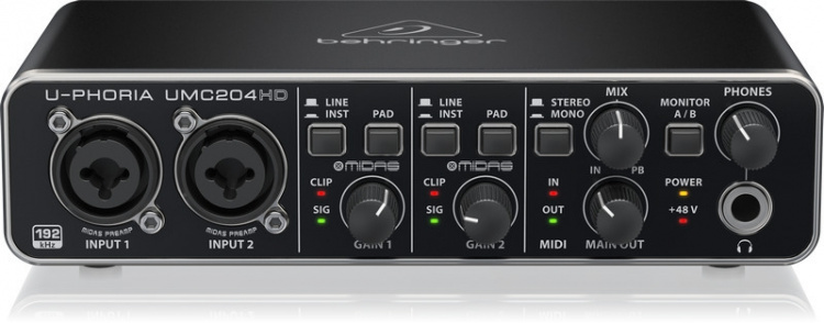 BEHRINGER U-Phoria UMC204HD -äänikortti USB-väylään