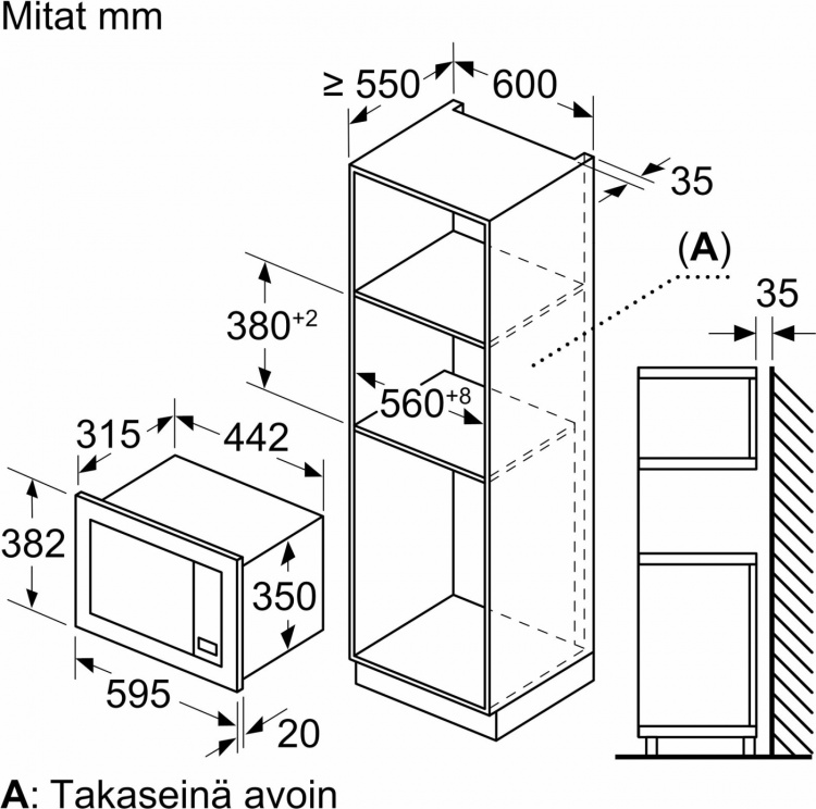 Bosch BFL623MS3 Serie 2 -mikroaaltouuni, teräs