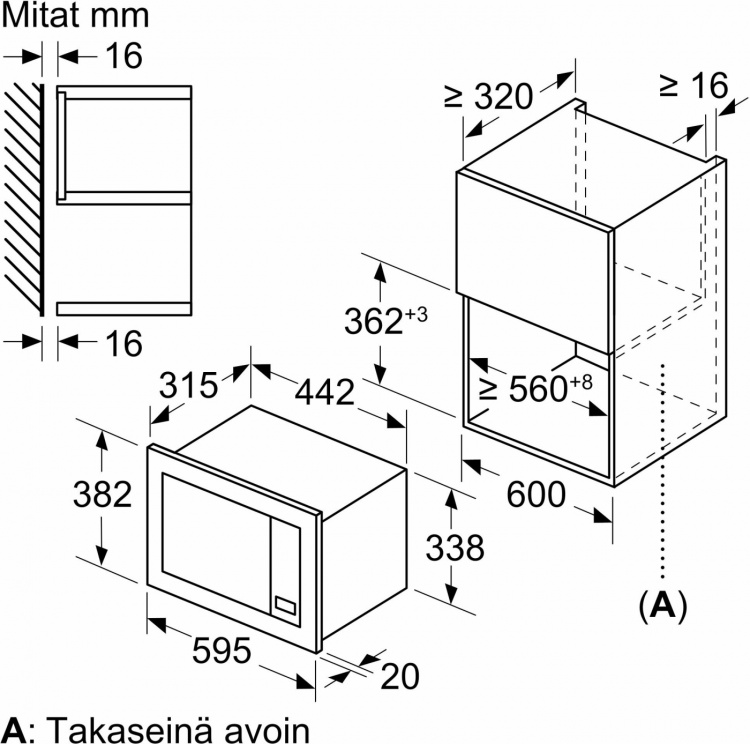 Bosch BFL623MS3 Serie 2 -mikroaaltouuni, teräs