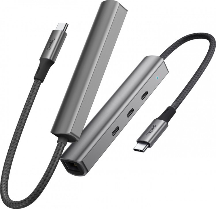 Bluecloud USB-C-USB-C -hubi ja gigabit ethernet -sovitin Bluecloud USB-C-USB-C -hubi ja gigabit ethernet -sovitin