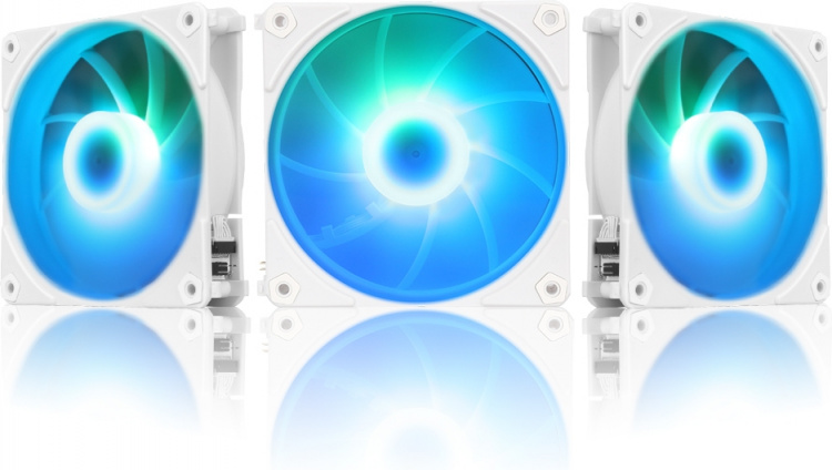 Blackstorm Luna UF120 ARGB PWM -tuuletinpakkaus, valkoinen, 120 mm, 3 kpl pakkaus