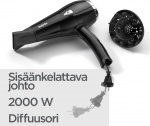 BaByliss D374DE Cordkeeper 2000 hiustenkuivaaja