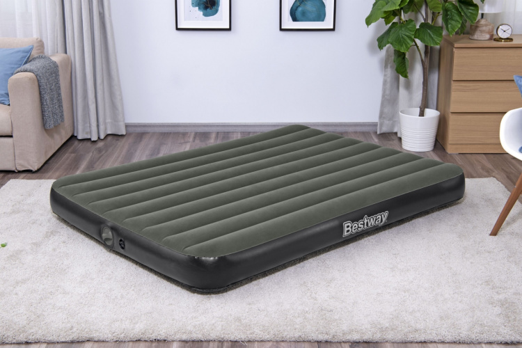 Bestway Tritech Air Mattress Queen -ilmatäytteinen varavuode, sisäänrakennettu pumppu, 203 x 152 x 25 cm