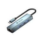 Devia sovitin HUB 4in1 EC621 USB-C 3.1 - 3x USB 3.0 + RJ45 syvänharmaa
