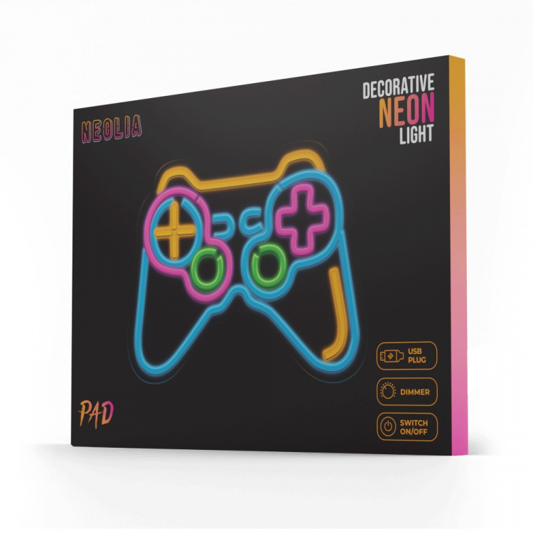 NEOLIA Neon LED-kyltti - Gamepad, monivärinen, himmennettävä