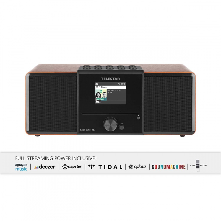 TELESTAR DIRA S32i CD EWF Monitoiminen stereoradio CD-soittimella DAB+ / FM / Internet / Bluetooth Puu