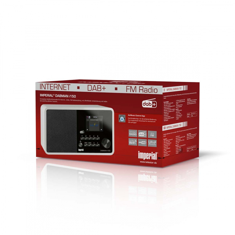imperial DABMAN i150 Kompakti hybridiradio Internet / DAB+ / FM Valkoinen