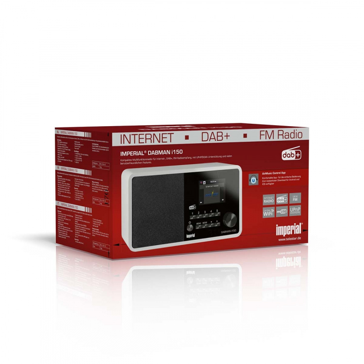 imperial DABMAN i150 Kompakti hybridiradio Internet / DAB+ / FM Valkoinen