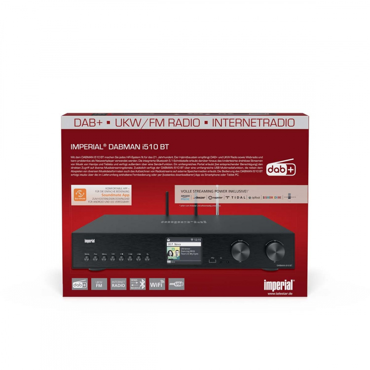 imperial DABMAN i510 BT monitoimiradio DAB+ / FM / Internet / Bluetooth Musta imperial DABMAN i510 BT monitoimiradio DAB+ / FM / Internet / Bluetooth Musta