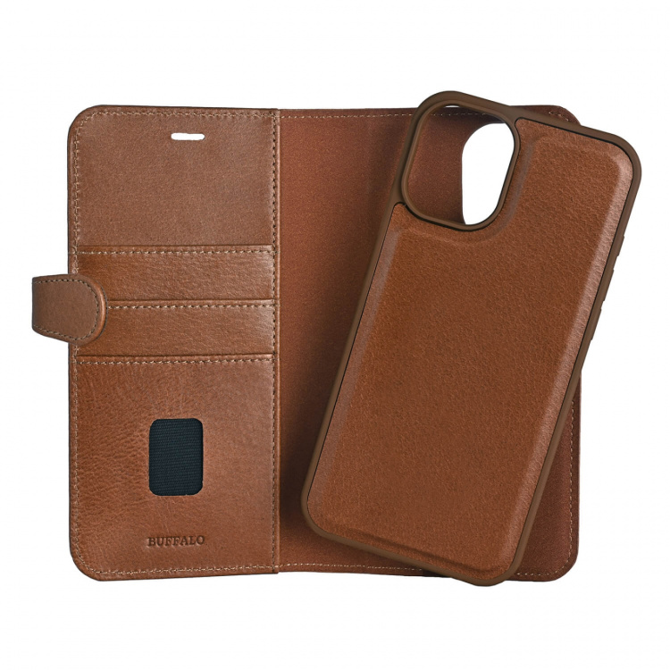 Buffalo 2in1 Leather 3 card MagSeries iPhone 16 Plus Brown Buffalo 2in1 Leather 3 card MagSeries iPhone 16 Plus Brown