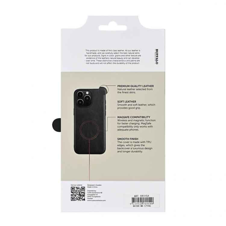 Buffalo Back cover Leather Magseries iPhone 16 Pro Max Black Buffalo Back cover Leather Magseries iPhone 16 Pro Max Black