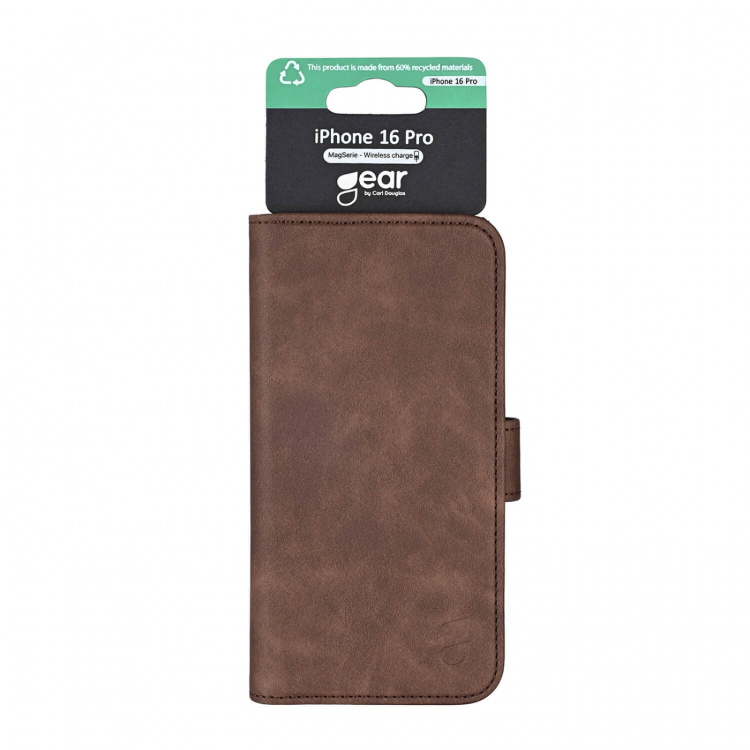 Gear Classic 3 card Recycled MagSerie iPhone 16 Pro Brown