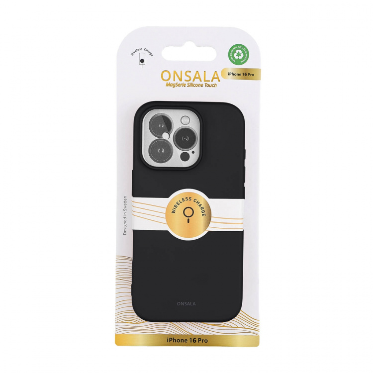 Onsala Back Sil Touch Recycled MagSerie iPhone 16 Pro Black
