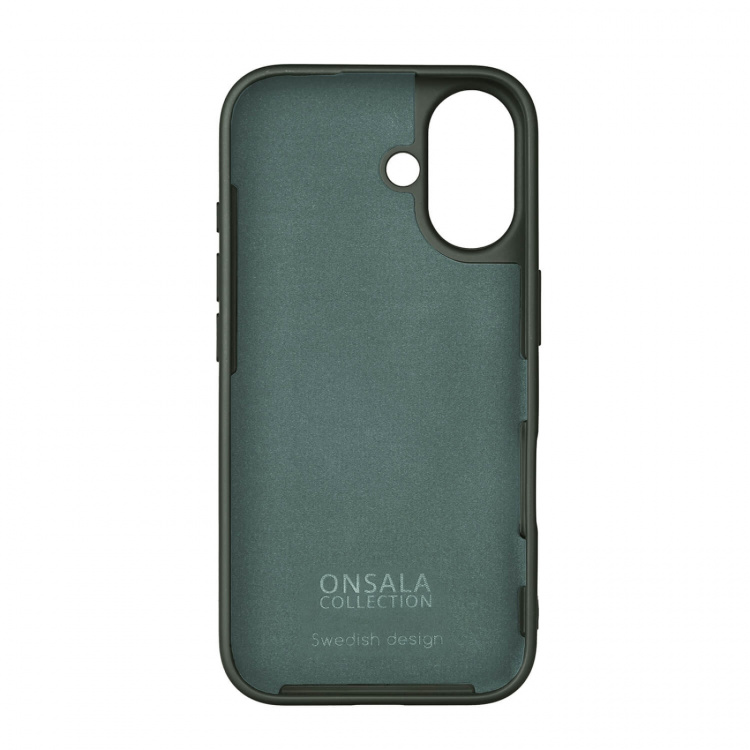 Onsala Mobilkuori silikonituntumalla Olive Green - iPhone 16 Onsala Mobilkuori silikonituntumalla Olive Green - iPhone 16