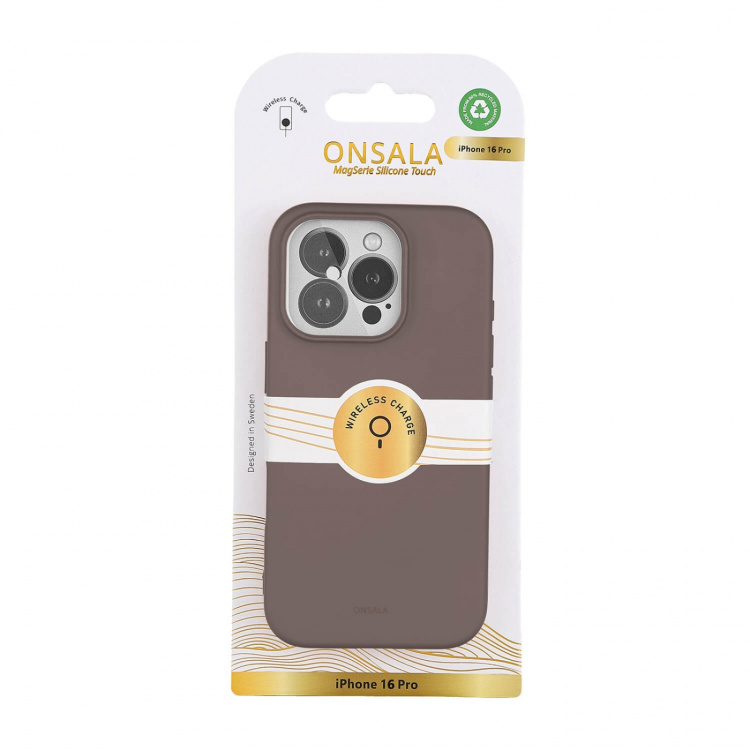 Onsala Back Sil Touch Recycled MagSerie iPhone 16 Pro Chocolate