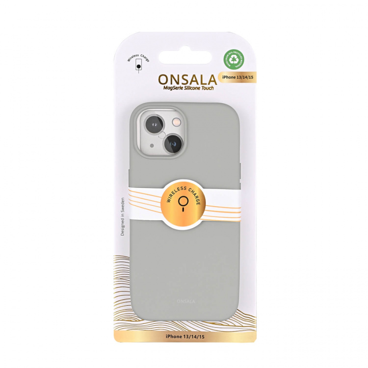 Onsala Back Sil Touch Recycled MagSerie iPhone 13/14/15 Concrete