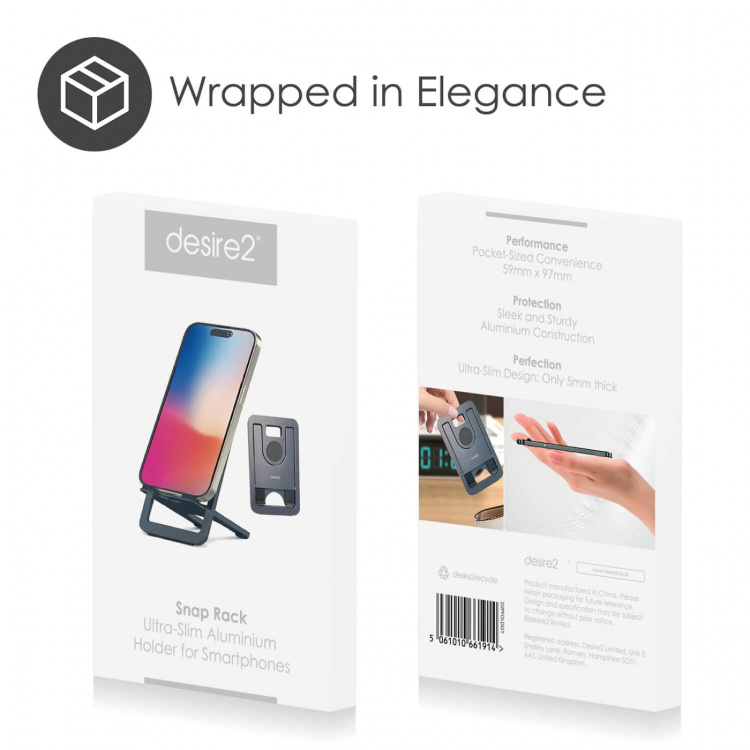 Desire2 Ultra ohut puhelinteline alumiinia tummanharmaa