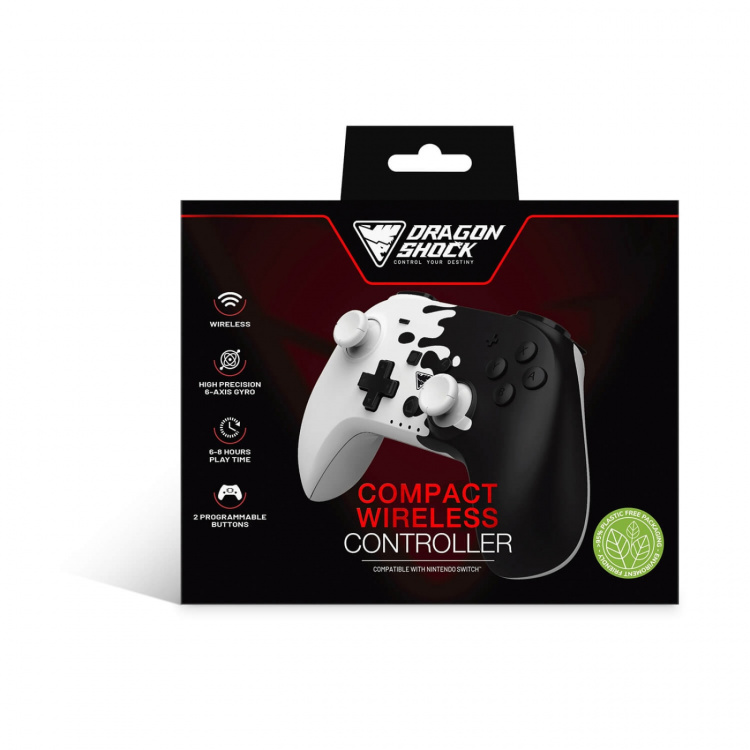 DragonShock Controller Poptop Wireless BT for NSW Black/White DragonShock Controller Poptop Wireless BT for NSW Black/White