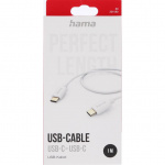 Hama Charging Cable USB-C to USB-C 1.0m White Hama Charging Cable USB-C to USB-C 1.0m White