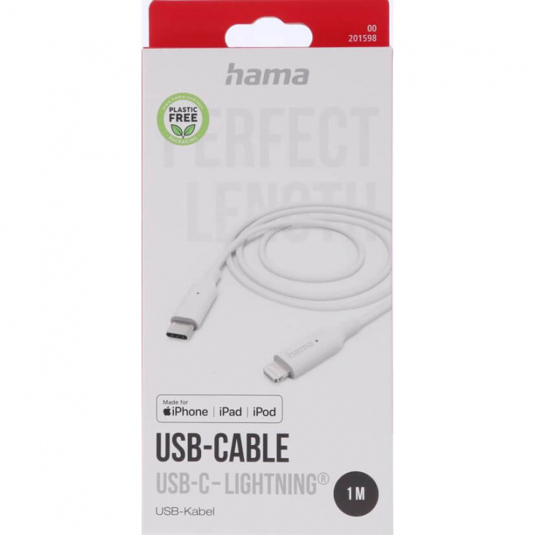 Hama Charging Cable USB-C to Lightning 1.0m White Hama Charging Cable USB-C to Lightning 1.0m White