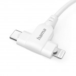 Hama Charging Cable USB-C to USB-C or Lightning 1.5m White Hama Charging Cable USB-C to USB-C or Lightning 1.5m White