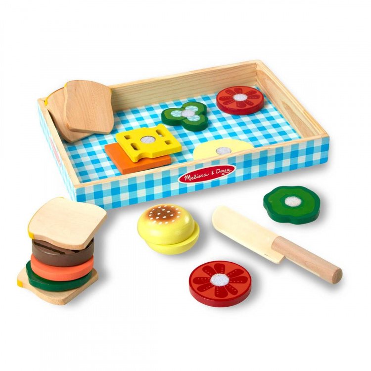 Melissa & Doug Ruokaleikki puinen sandwich-setti