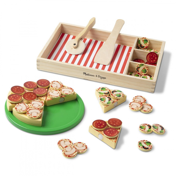 Melissa & Doug Ruoka leikkiä puinen pizza