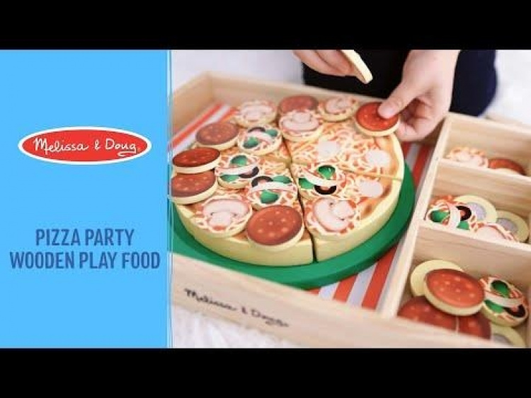 Melissa & Doug Ruoka leikkiä puinen pizza