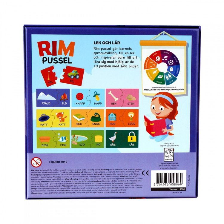 Barbo Toys Barbo Classic Pedagog Spel Rim Pussel (SE)