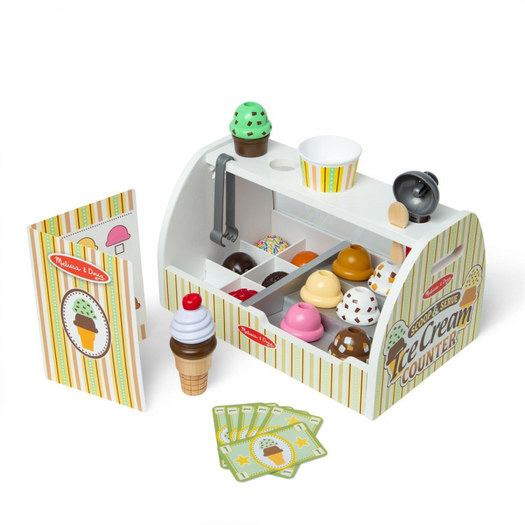 Melissa & Doug Food Play puinen jäätelö tiski