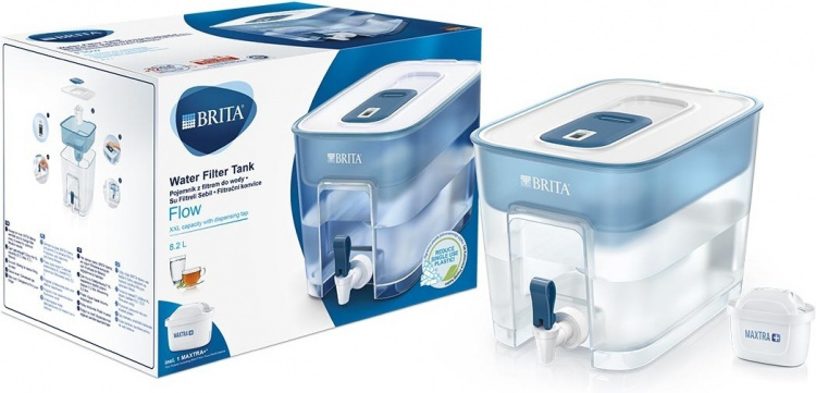 BRITA Flow vedensuodatussäiliö annostelijalla, 8,2 l