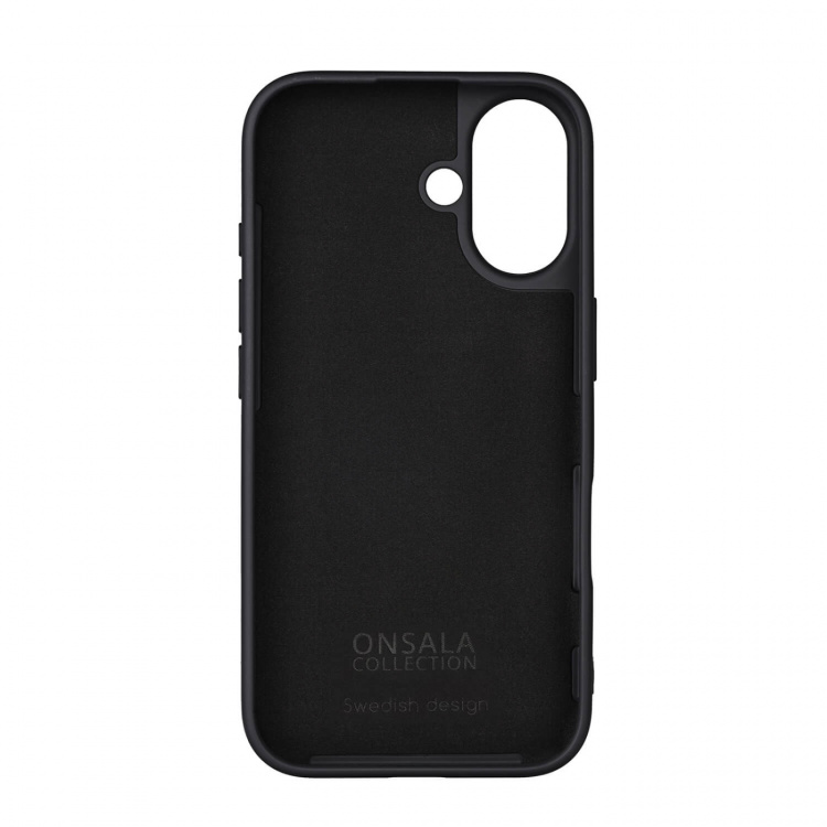 Onsala Puhelinkuori silikonituntumalla Black - iPhone 16 Onsala Puhelinkuori silikonituntumalla Black - iPhone 16