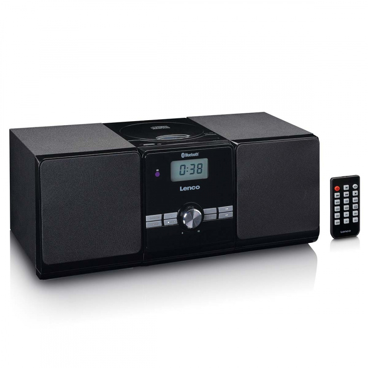 Lenco Micro set CD/MP3 Bluetooth® USB-kaukosäädin Musta