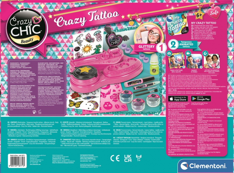 Clementoni Hullu Chic Hullu Tatuoinnit