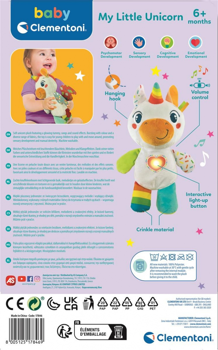 Clementoni Pehmoinen vauva yksisarvinen