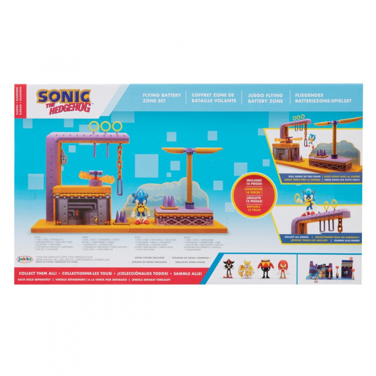 JAKKS Pacific Sonic the Hedgehog 2.5 tuuman leikkisetti Lentävä akkuvyöhyke