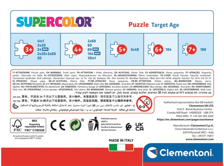 Clementoni 60 kpl palapelit lapset jäädytetty 2