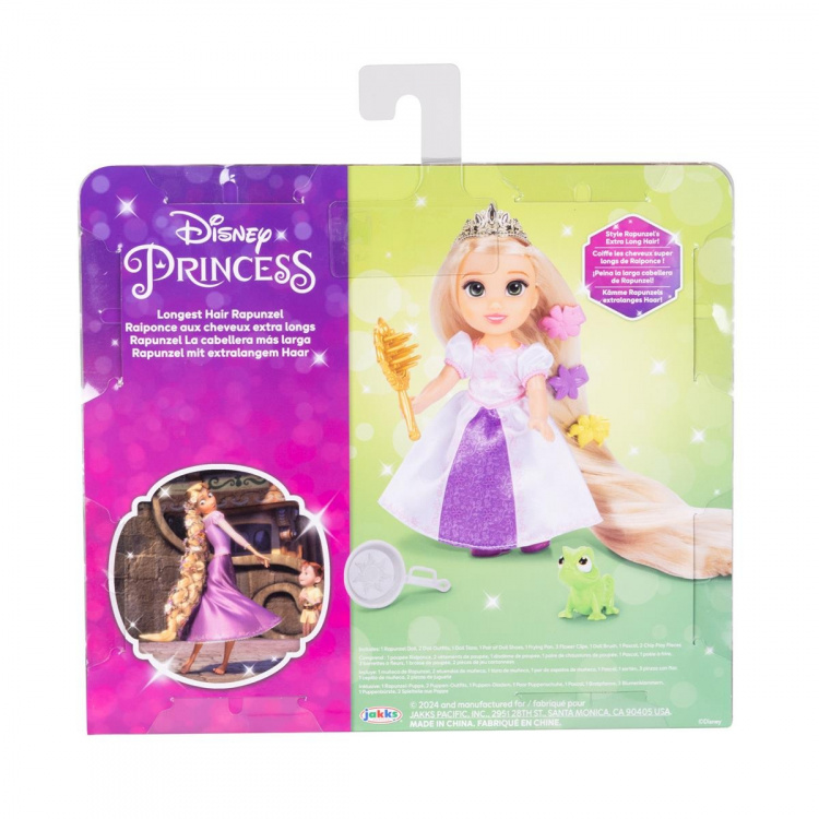JAKKS Pacific Disney Princess 6 tuuman Petite-nukke, jossa on ylimääräinen muoti ja asusteet Pisin tukka Rapunzelin hiukset