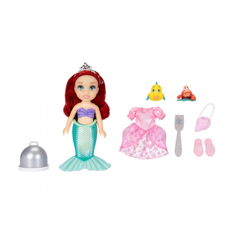 JAKKS Pacific Disney Princess 6 tuuman Petite-nukke, jossa on lisämuoti ja asusteet Sea to Land Ariel