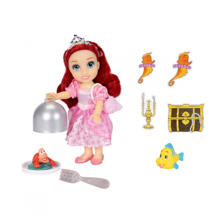 JAKKS Pacific Disney Princess 6 tuuman Petite-nukke, jossa on lisämuoti ja asusteet Sea to Land Ariel