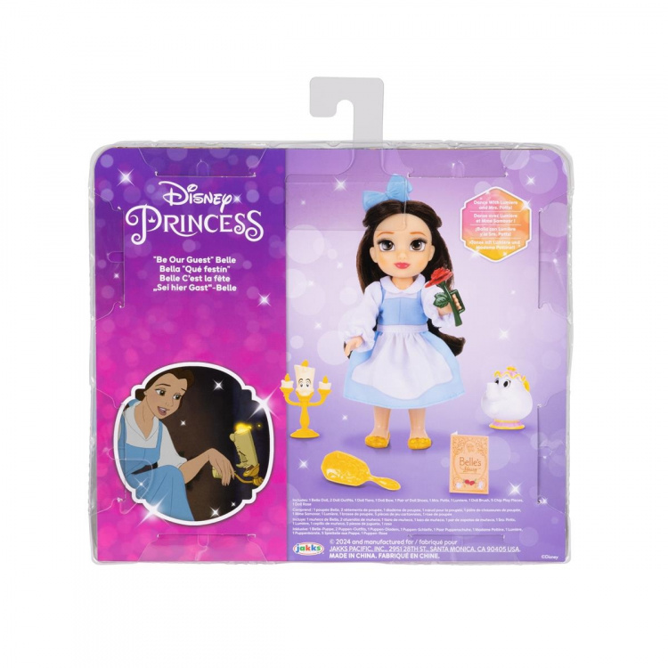 JAKKS Pacific Disney Princess 6 tuuman Petite-nukke, jossa on ylimääräinen muoti ja asusteet Be Our Guest Belle -nukke