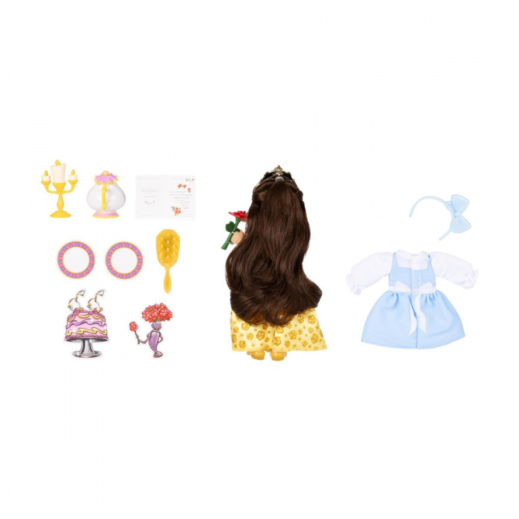 JAKKS Pacific Disney Princess 6 tuuman Petite-nukke, jossa on ylimääräinen muoti ja asusteet Be Our Guest Belle -nukke